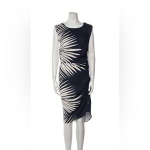 Veronica Beard Mojorra' Ruched Palm Print Silk Dress/Size 10/New Condition